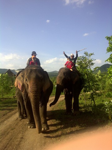 Doc Cheys in Thailand on elephants